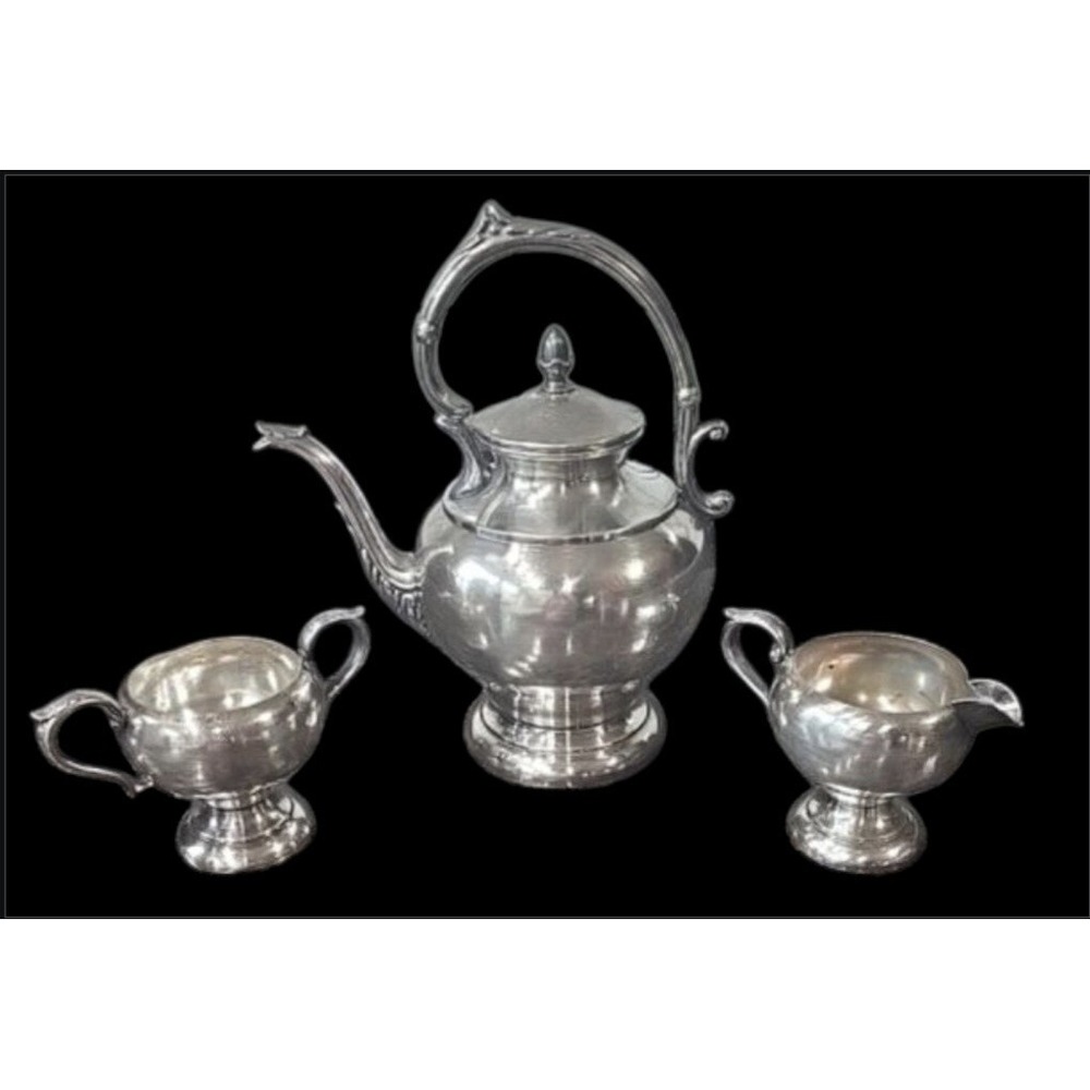 Antique Arts‎ Co SPC Silver Plated 3pc Tea & Coffee Service Set Victorian Style